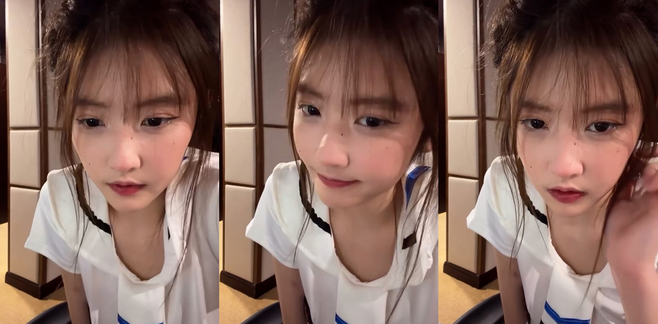 抖音847W粉丝女网红杀猪饲料直播走光 身穿白色水手服真空上阵 奶头凸点清晰可见