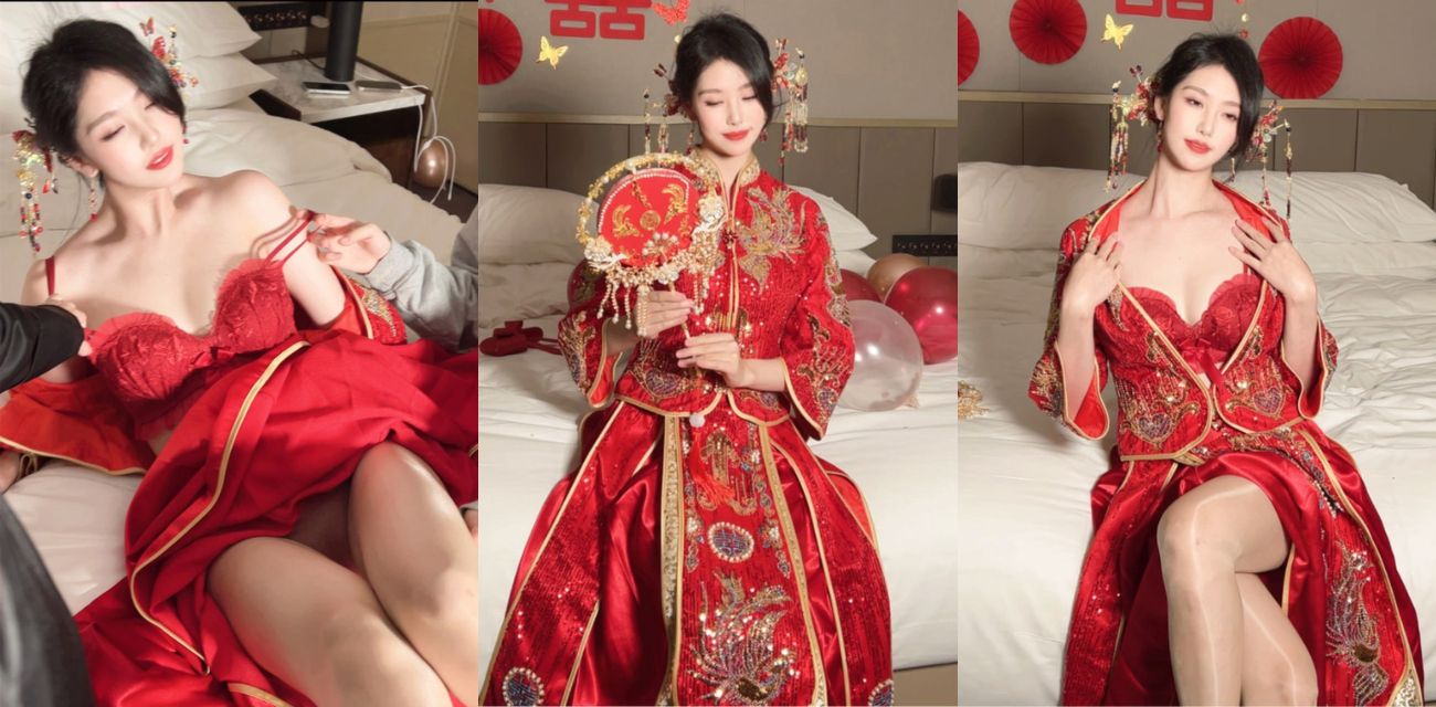 秀人网嫩模 豆瓣酱 国风婚纱写真福利视频流出 绝美新娘被伴郎团轮奸