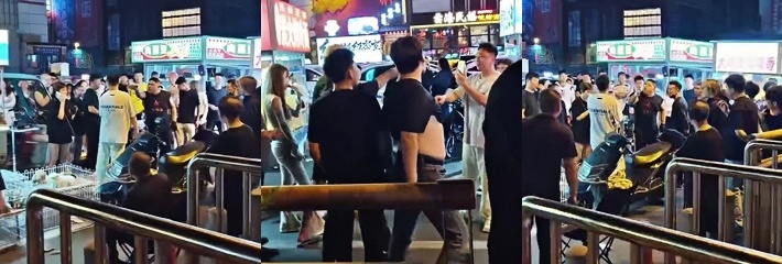 长春夜市惊现醉酒显眼包 白衣男子当街挑衅摊主 狂爆粗口 下一秒被精神小伙教做人