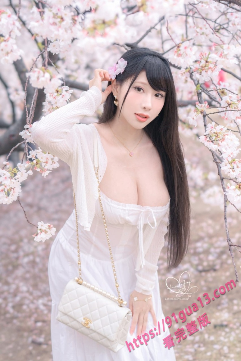 微密圈模特雨波_HaneAme专辑!雨樱下的约定 丰满御姐胸怀深不见底~ 配图14