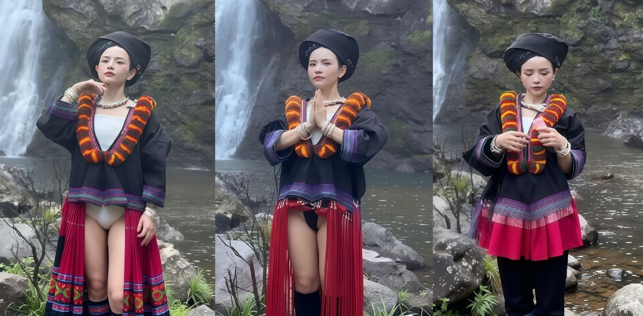 苗族瀑布女孩火爆全网 圣洁民族风撞上性感丁字裤 致命擦边诱惑出圈！