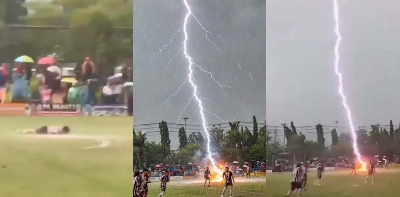 泰国南部足球赛发生雷击事故 一人被雷劈身亡12人受伤现场视频曝光始末