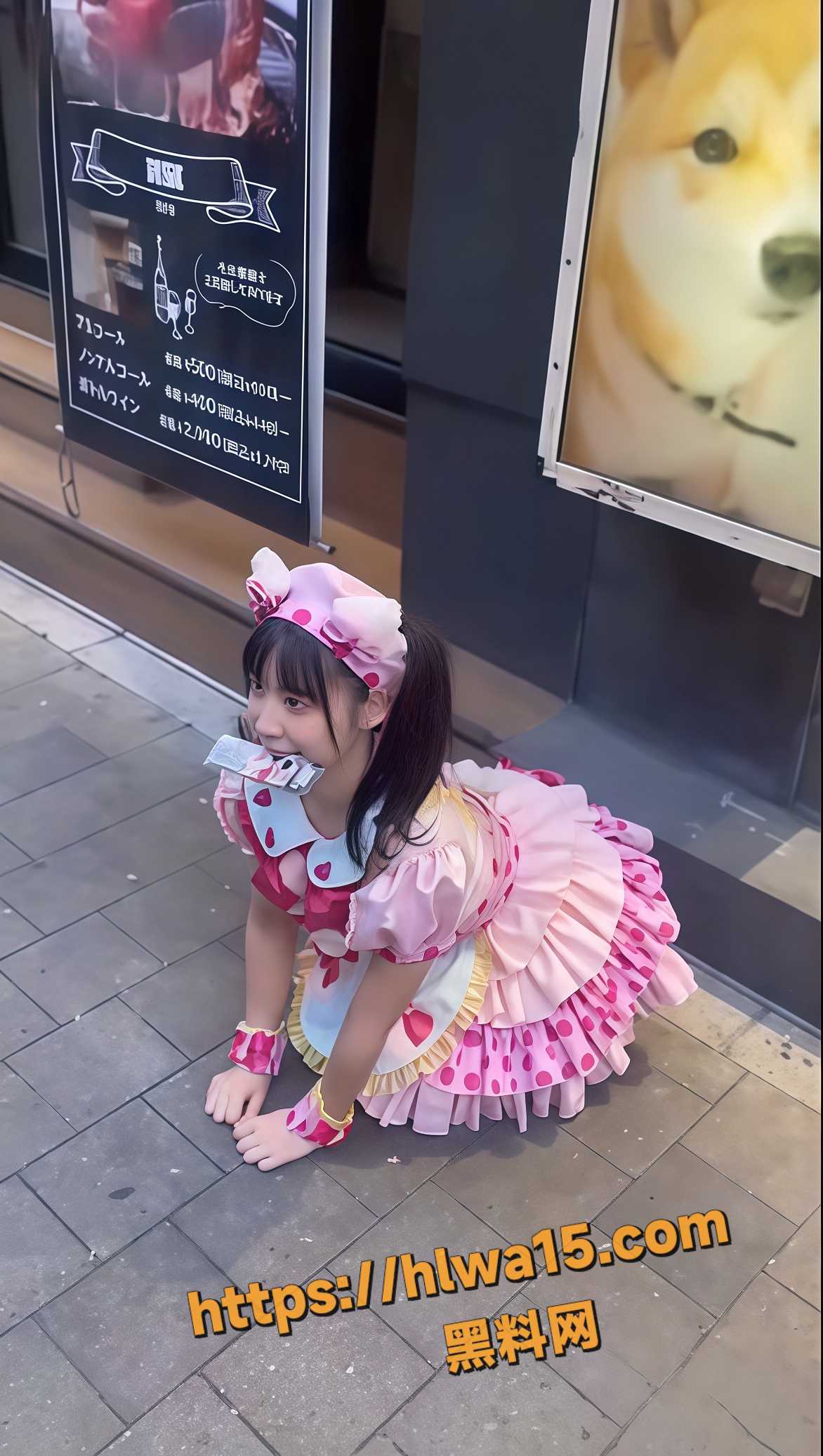日本宠物店美女员工 COS小母狗跪在门前拉客 引发众人围观 这营销手段没谁了
