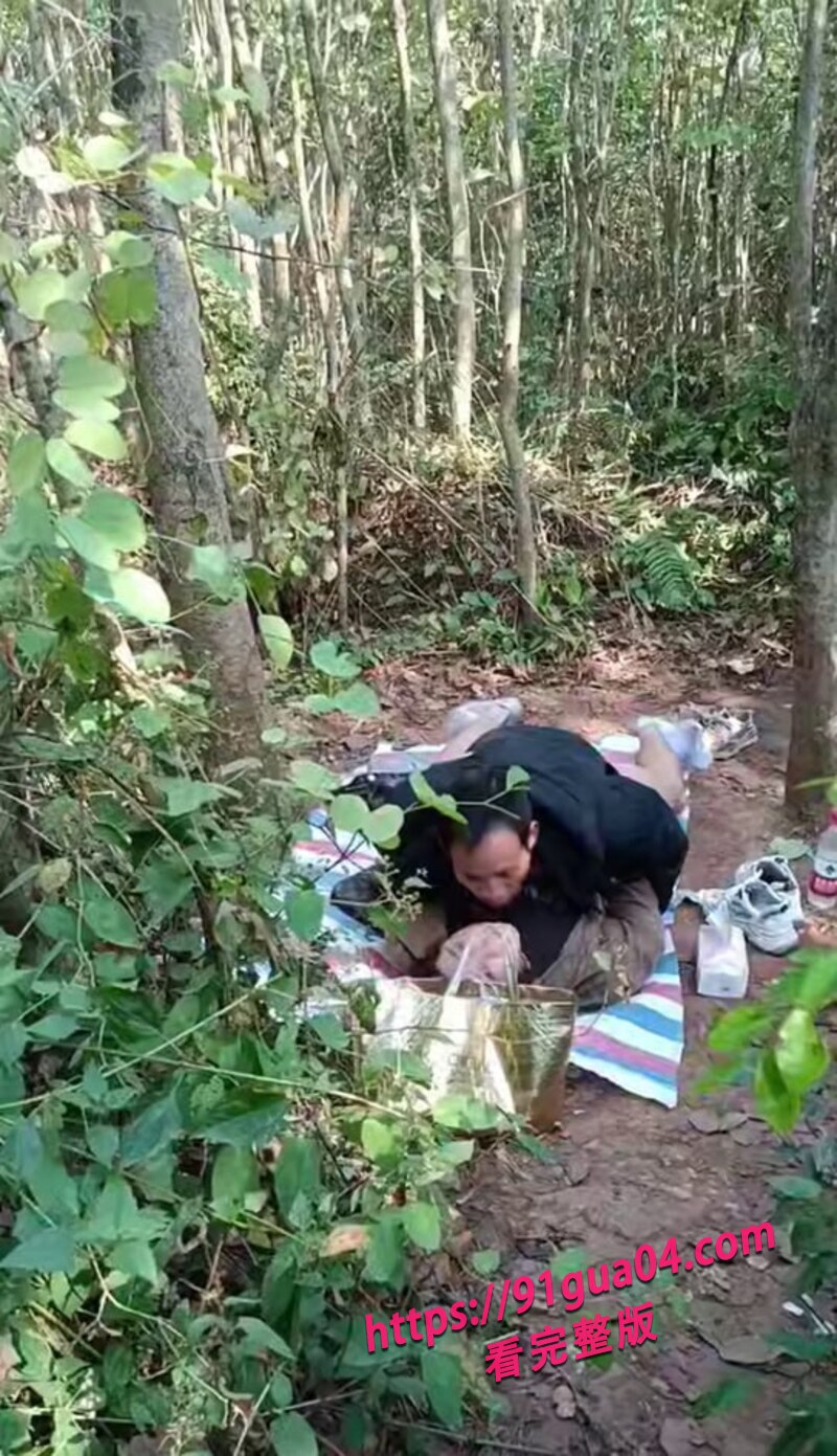 中年夫妇小树林性爱02