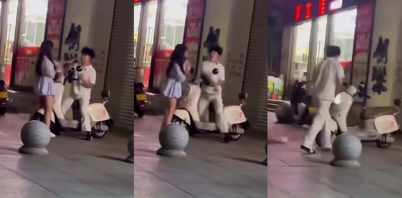 情侣当街打架 男方化身重炮手雷龙一拳打倒女方 美女被干趴在地几乎晕厥现场曝光始末