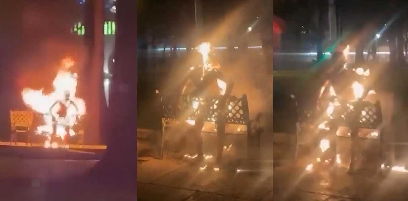 越南胡志明市公园自焚事件 男子赌球失败公园自焚 被扑灭后仍清醒等待救援 现场视频流出！