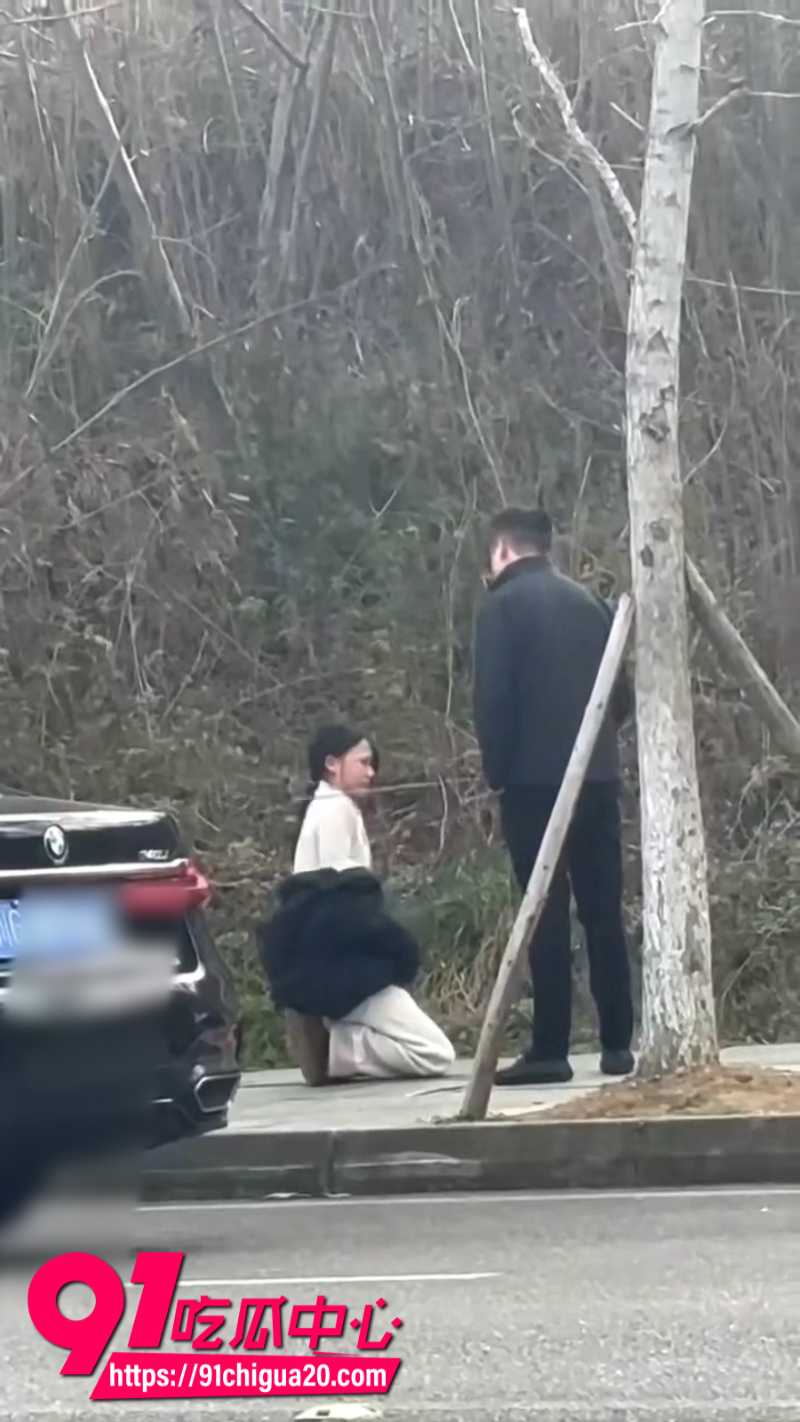 女子跪地向宝马车主求饶2 女子跪地向宝马车主求饶2