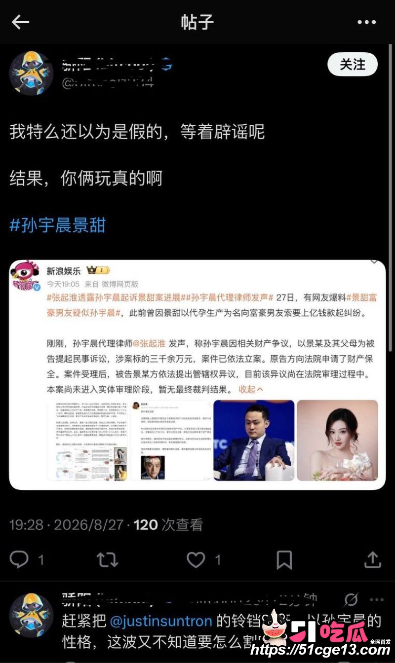 大佬孙宇晨起诉景甜追讨三千万彩礼 19