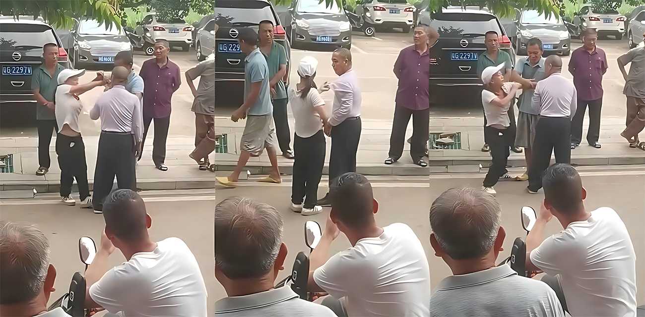 广东湛江遂溪 城月镇奇葩事件 老大爷一直抓着妹妹奶子不放 引发多人围观！