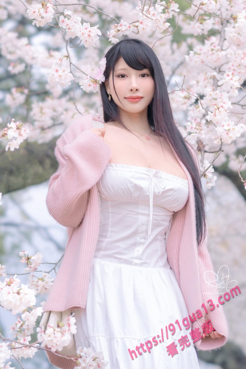 微密圈模特雨波_HaneAme专辑！雨樱下的约定 丰满御姐胸怀深不见底～ 配图2