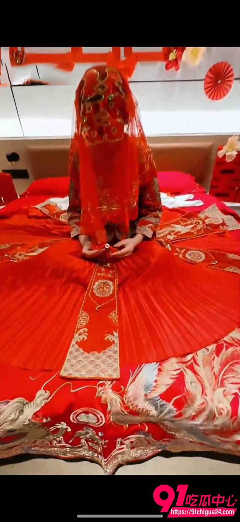 国产自拍精作 新婚之夜醉酒新郎猛干骚气新娘 中式婚礼红盖头下狂操内射!